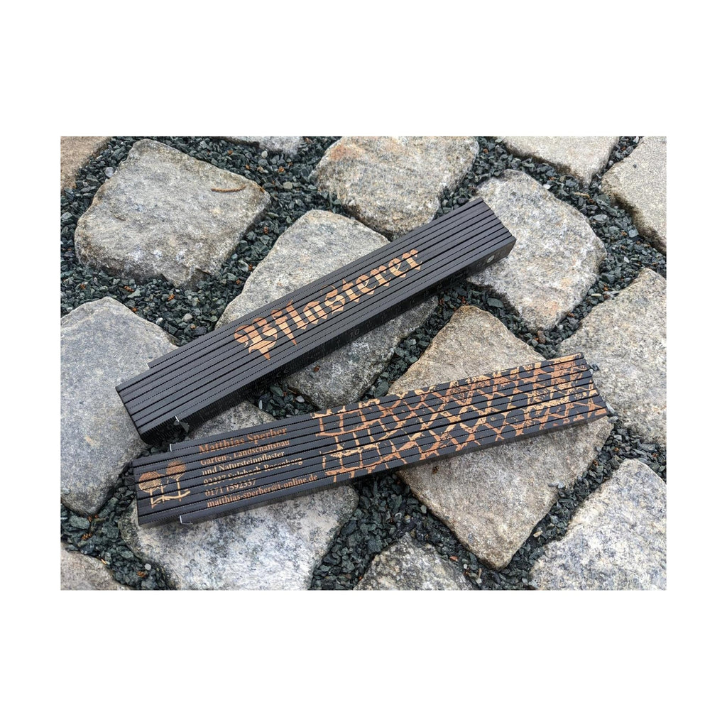 2-Meter Zollstock | natur oder schwarz | individuell personalisierbar