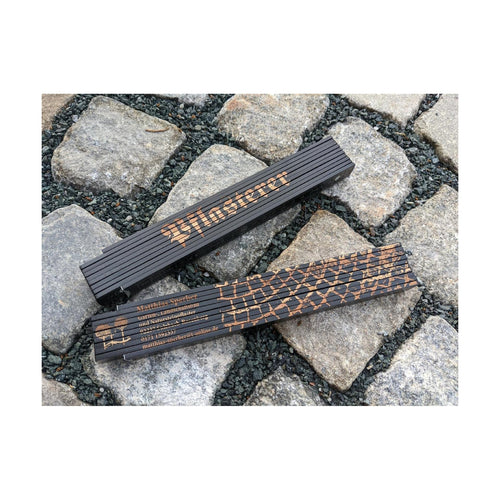 2-Meter Zollstock | natur oder schwarz | individuell personalisierbar