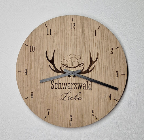 Dekorative Wanduhr "Schwarzwaldliebe" | Eiche | verschiedene Motive