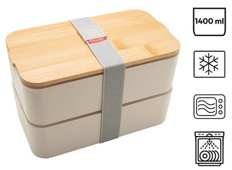 Brotdose | Bentobox | 1.4Liter Fassungsvermögen | Wasser-&Staubdicht | 2-Fächer
