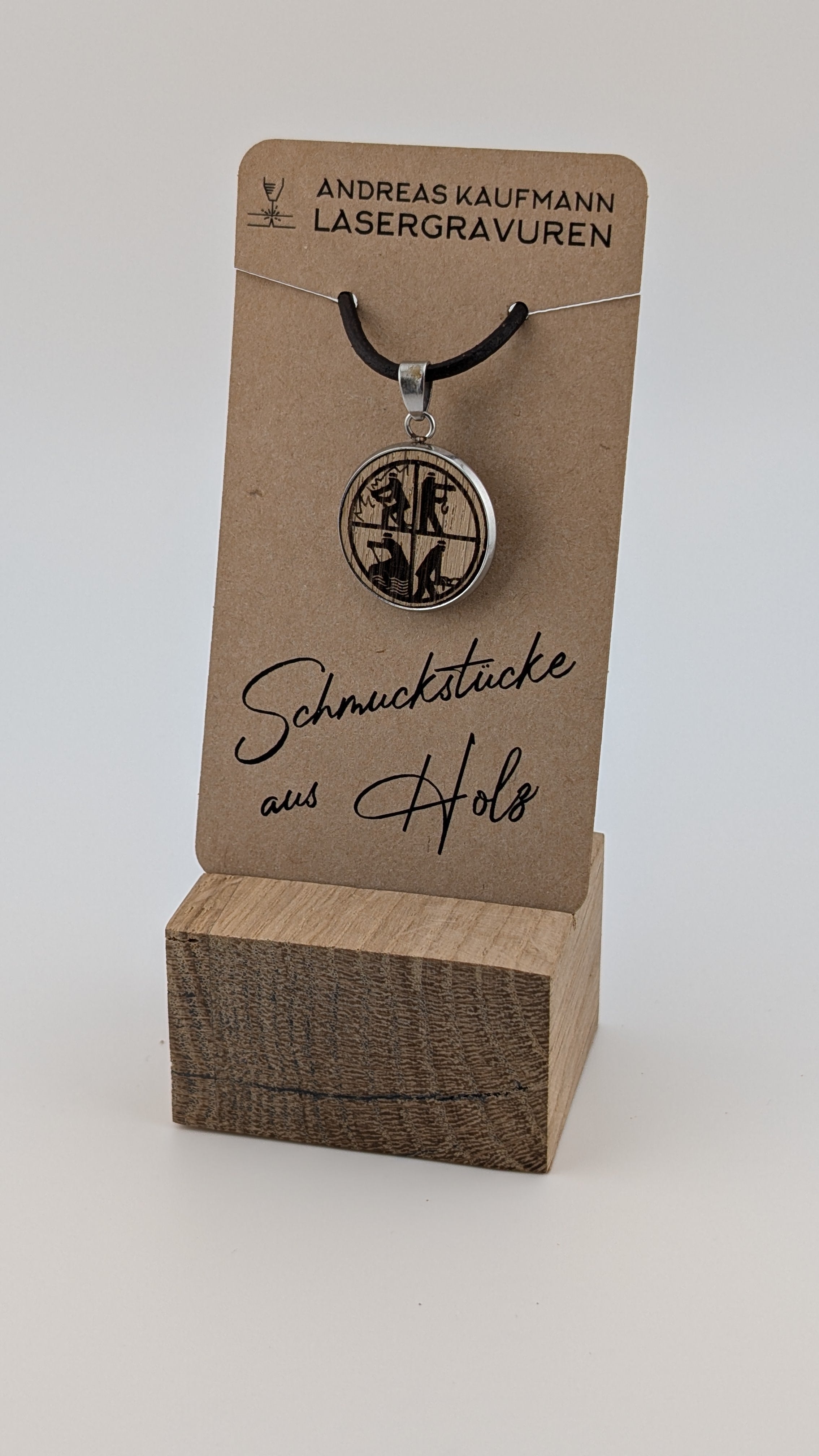 Halskette | Eiche | Edelstahl | 20mm