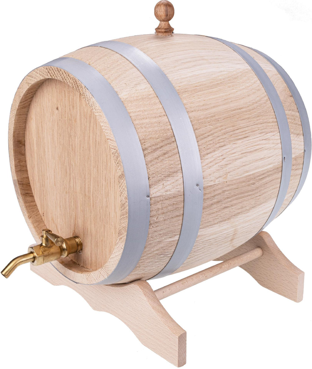 Eichenfass mit Messing-Zapfhahn | 1, 2, 3, 5, 10 Liter
